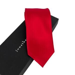 Jonathan Wachtel Men's Formal Silk Necktie in Red with Original Box